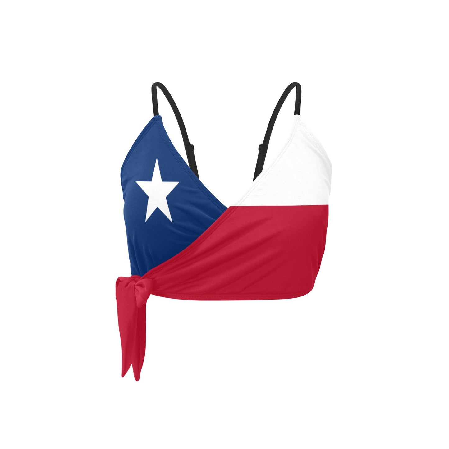 Texas Flag Inspired Knot Side Bikini Top