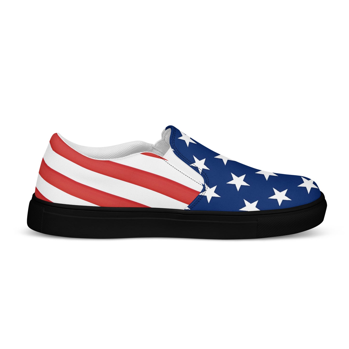 USA Flag Men’s Slip-On Canvas Shoes – Stars and Stripes Comfort with Style - Luv My Flag