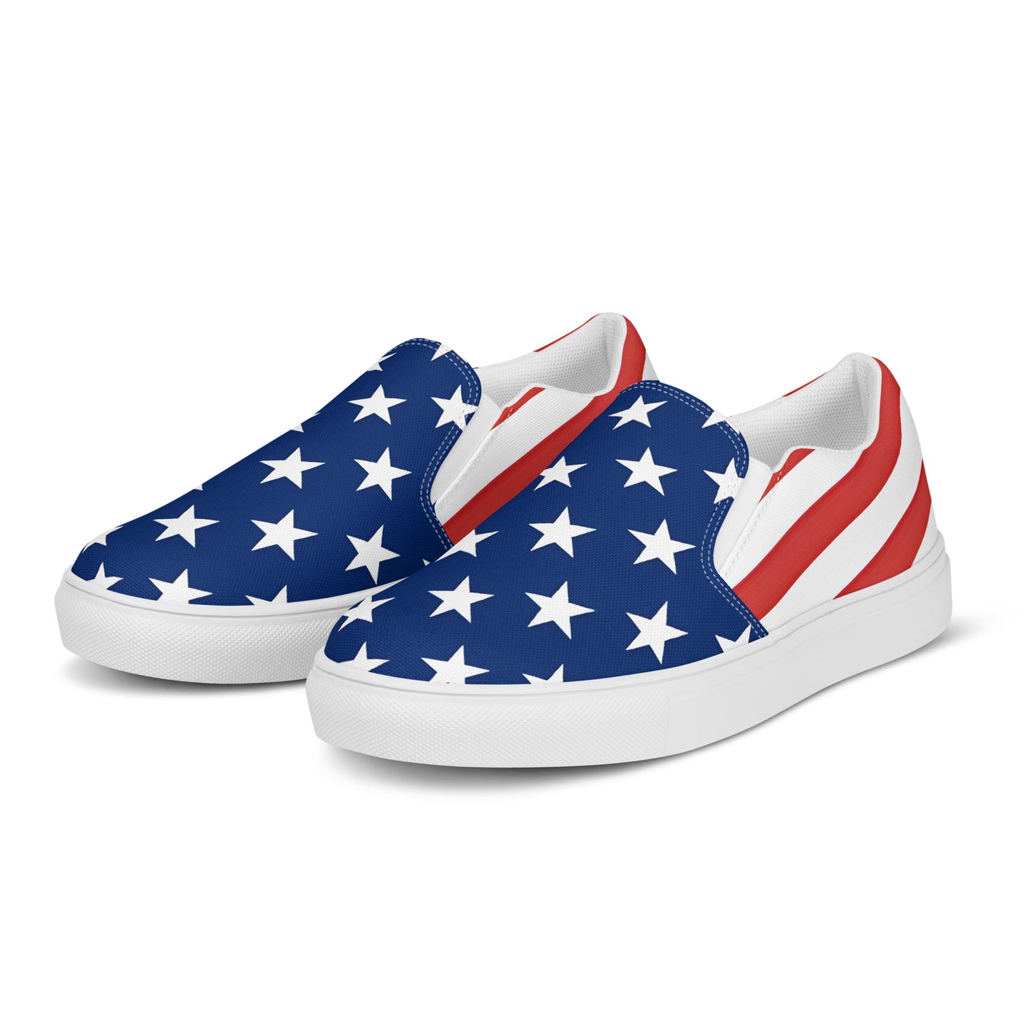 USA Flag Men’s Slip-On Canvas Shoes – Stars and Stripes Comfort with Style - Luv My Flag