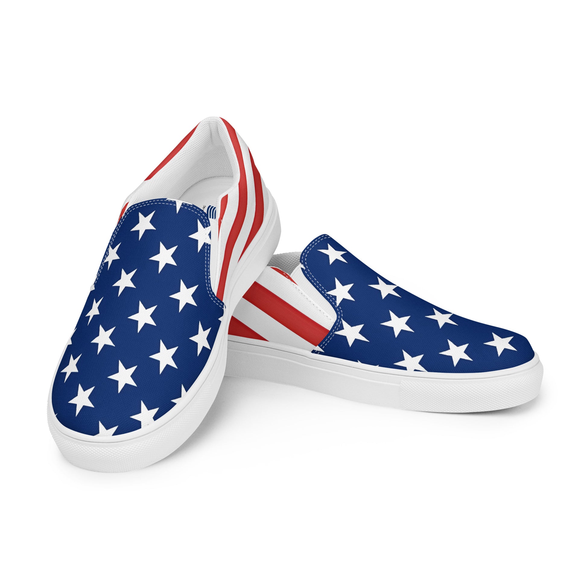 USA Flag Men’s Slip-On Canvas Shoes – Stars and Stripes Comfort with Style - Luv My Flag