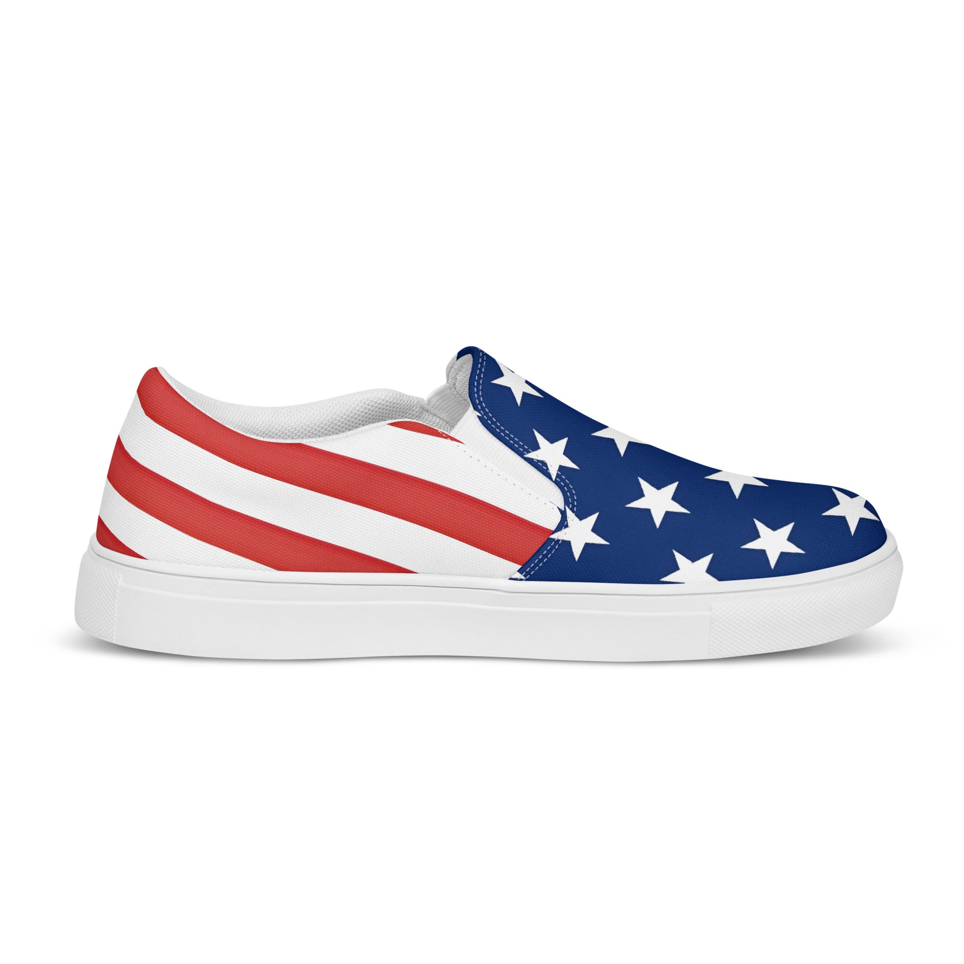 USA Flag Men’s Slip-On Canvas Shoes – Stars and Stripes Comfort with Style - Luv My Flag