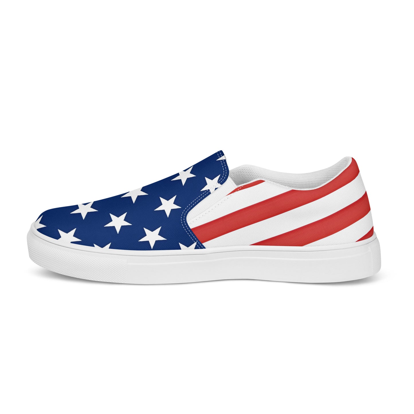 USA Flag Men’s Slip-On Canvas Shoes – Stars and Stripes Comfort with Style - Luv My Flag