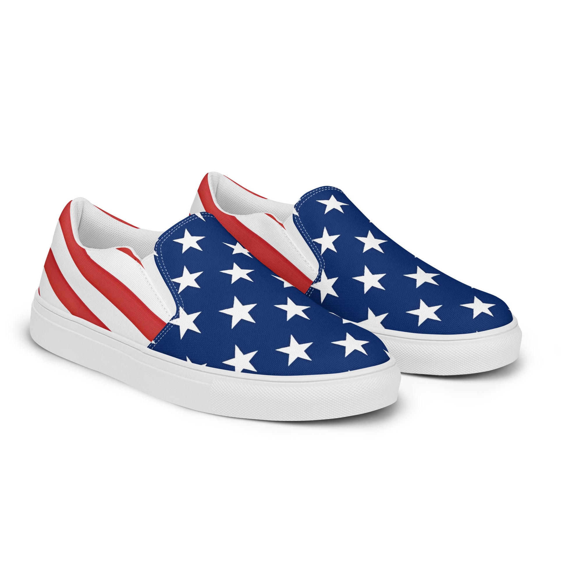 USA Flag Men’s Slip-On Canvas Shoes – Stars and Stripes Comfort with Style - Luv My Flag