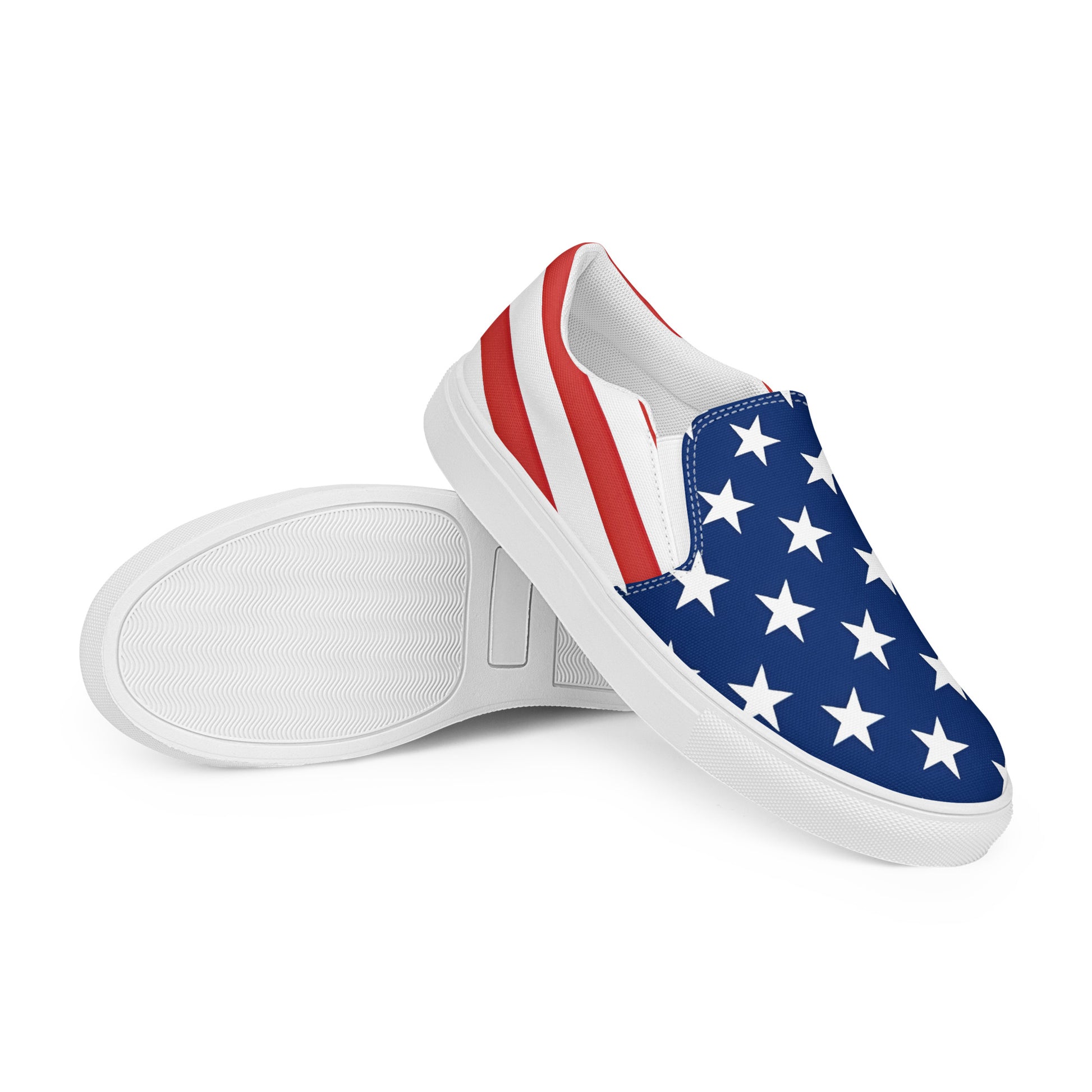 USA Flag Men’s Slip-On Canvas Shoes – Stars and Stripes Comfort with Style - Luv My Flag