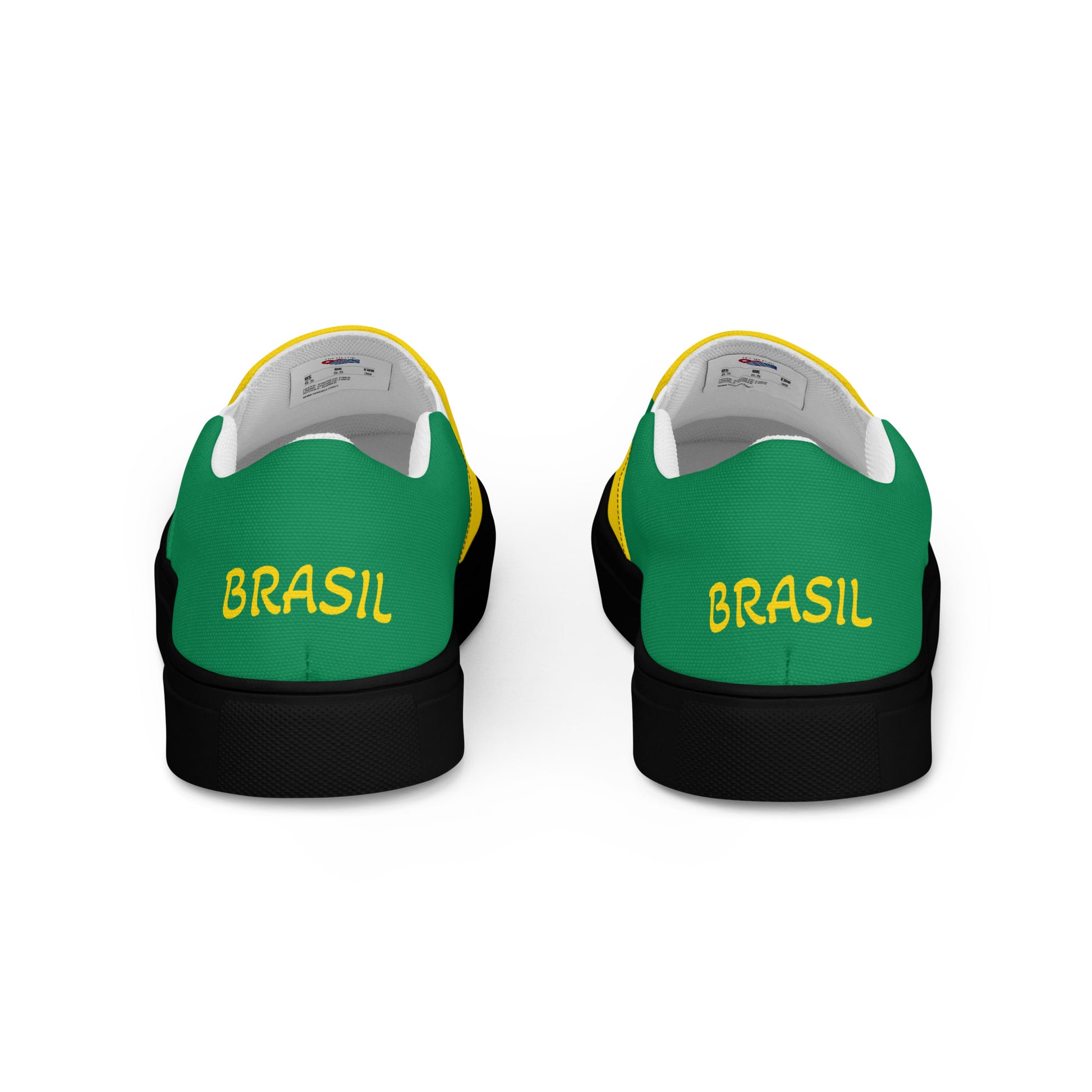 Bold Brazil Flag Inspired Womens Canvas Slip-On Shoes – Comfortable, Stylish Footwear for Patriotic Pride - Luv My Flag