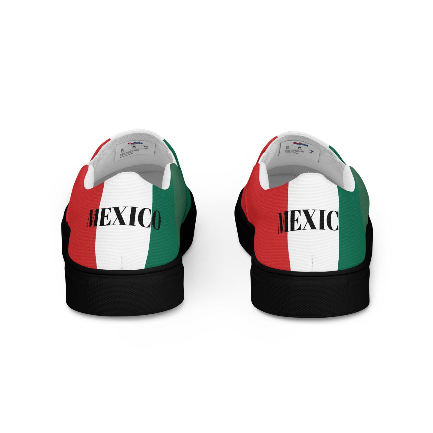 Mexico Flag Inspired Women’s Slip-On Canvas Shoes – Black or White Sole