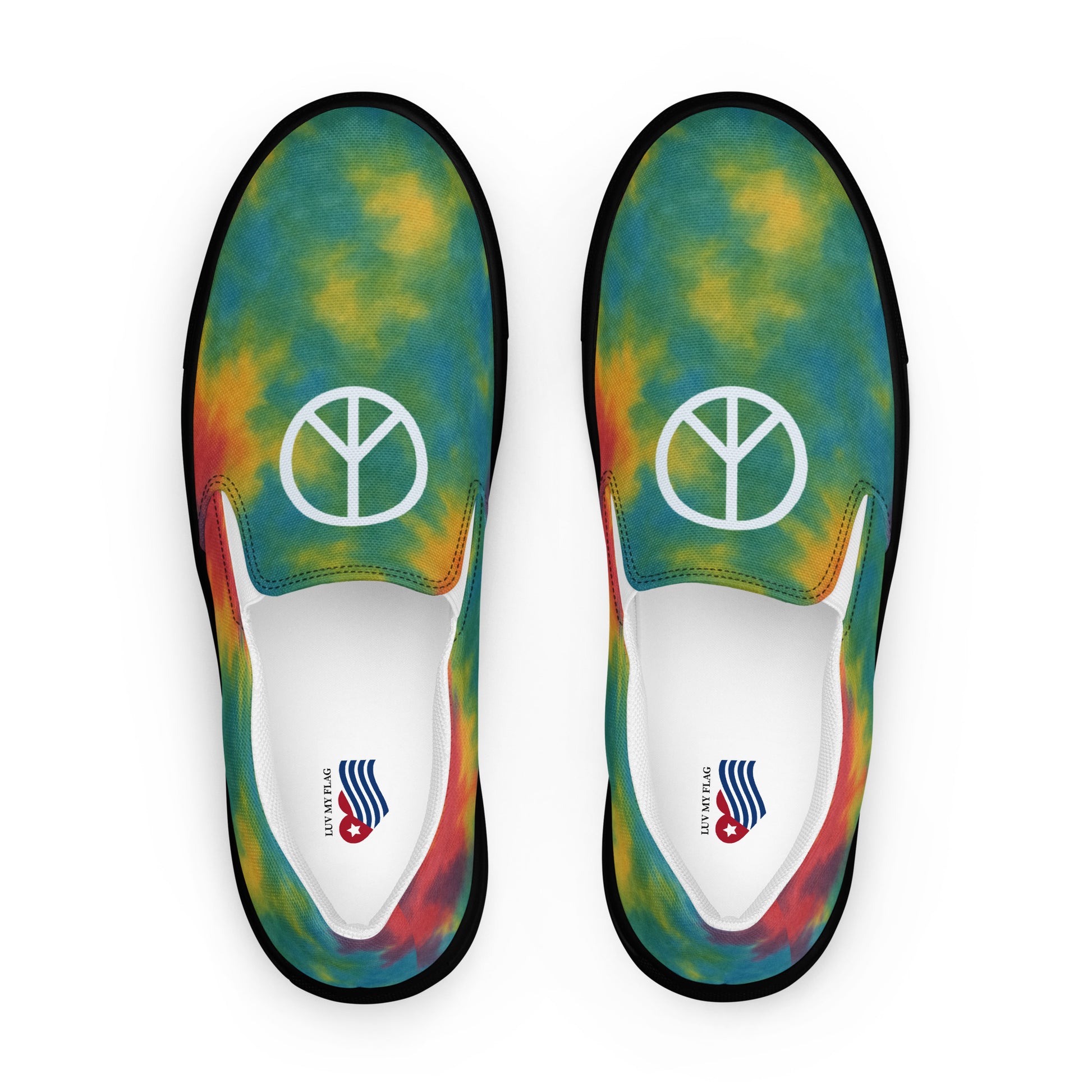 Peace Sign Tie-Dye Canvas Shoes for Women Who Walk with Soul - Luv My Flag