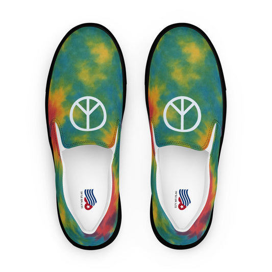 Peace Sign Tie-Dye Canvas Shoes for Women Who Walk with Soul - Luv My Flag