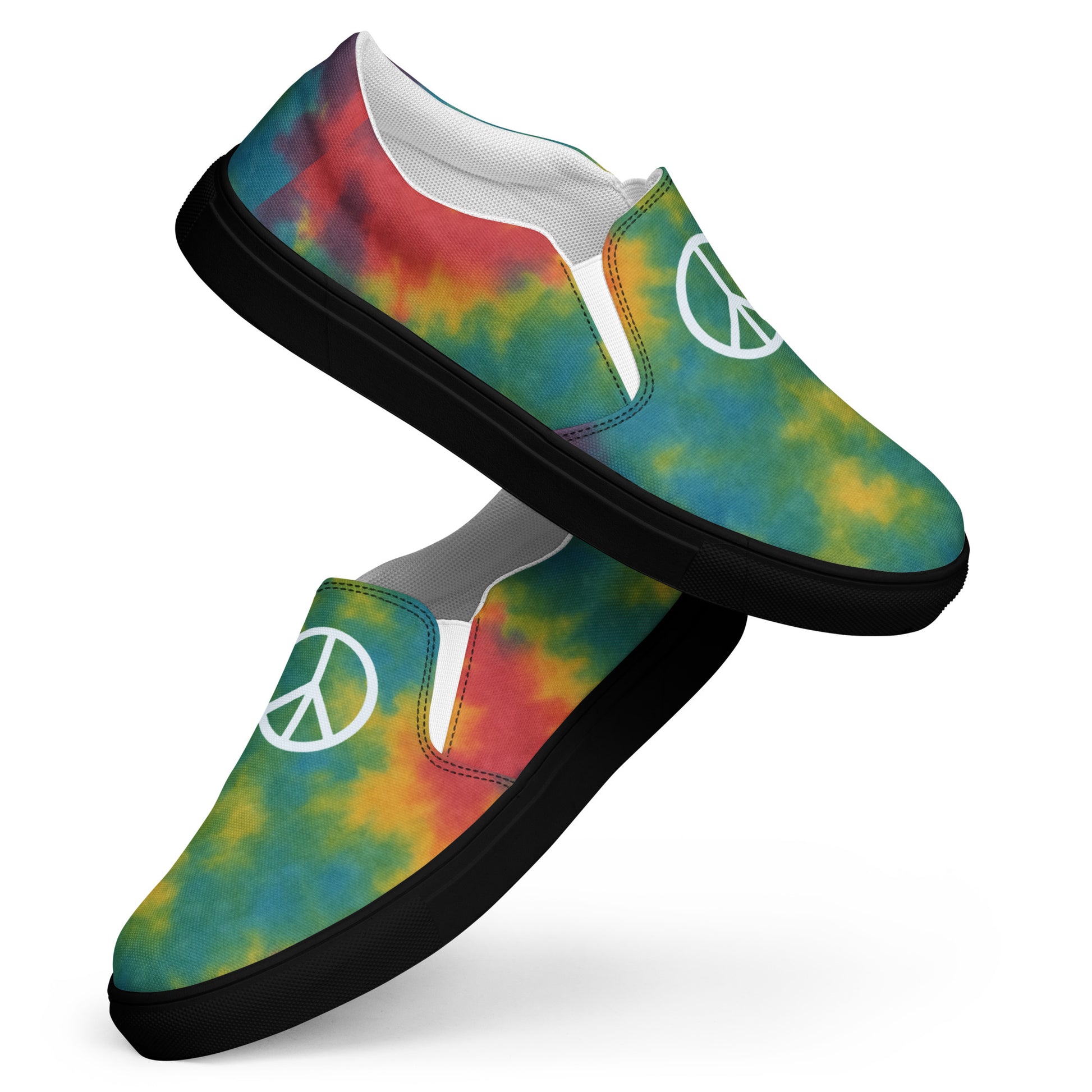Peace Sign Tie-Dye Canvas Shoes for Women Who Walk with Soul - Luv My Flag
