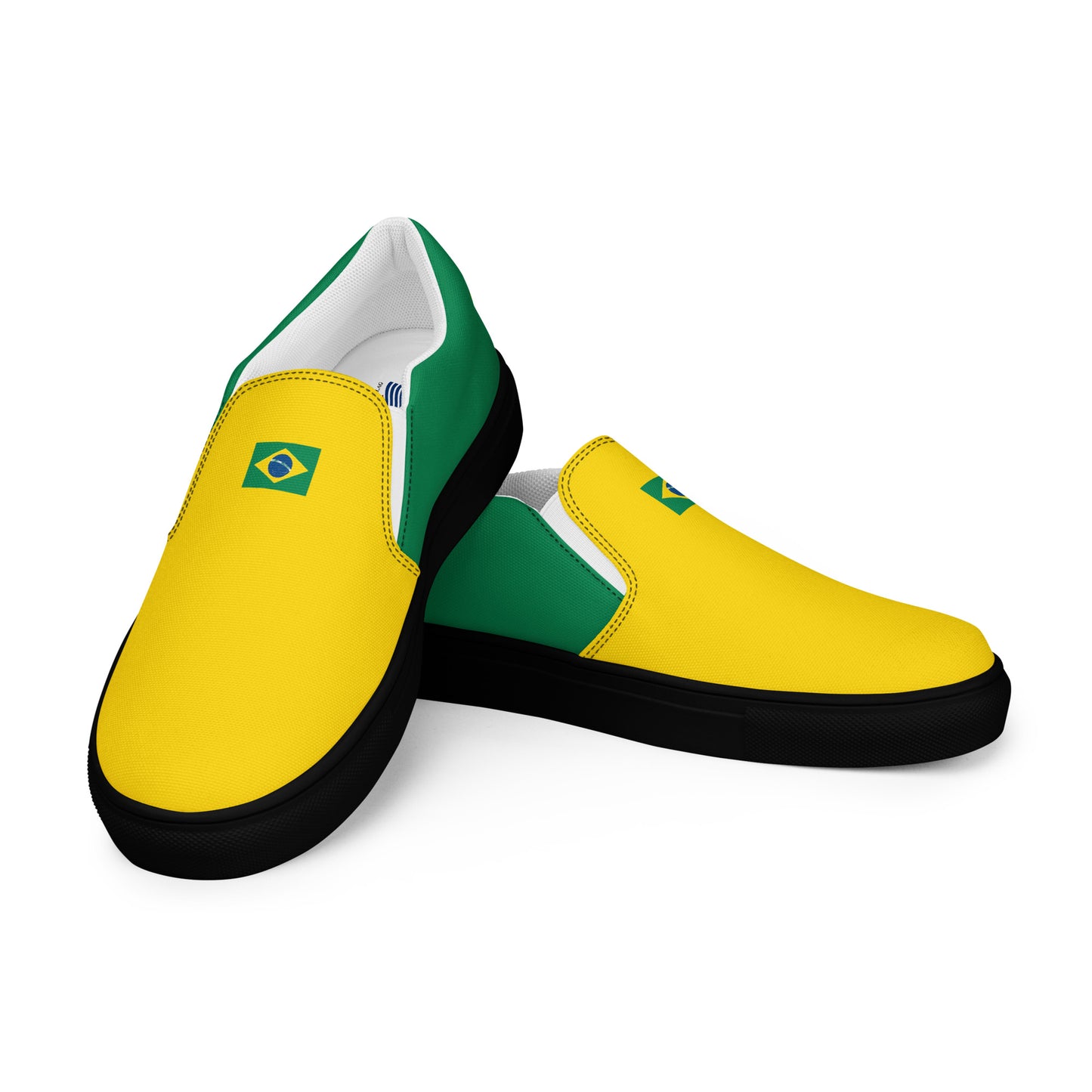 Bold Brazil Flag Inspired Womens Canvas Slip-On Shoes – Comfortable, Stylish Footwear for Patriotic Pride - Luv My Flag