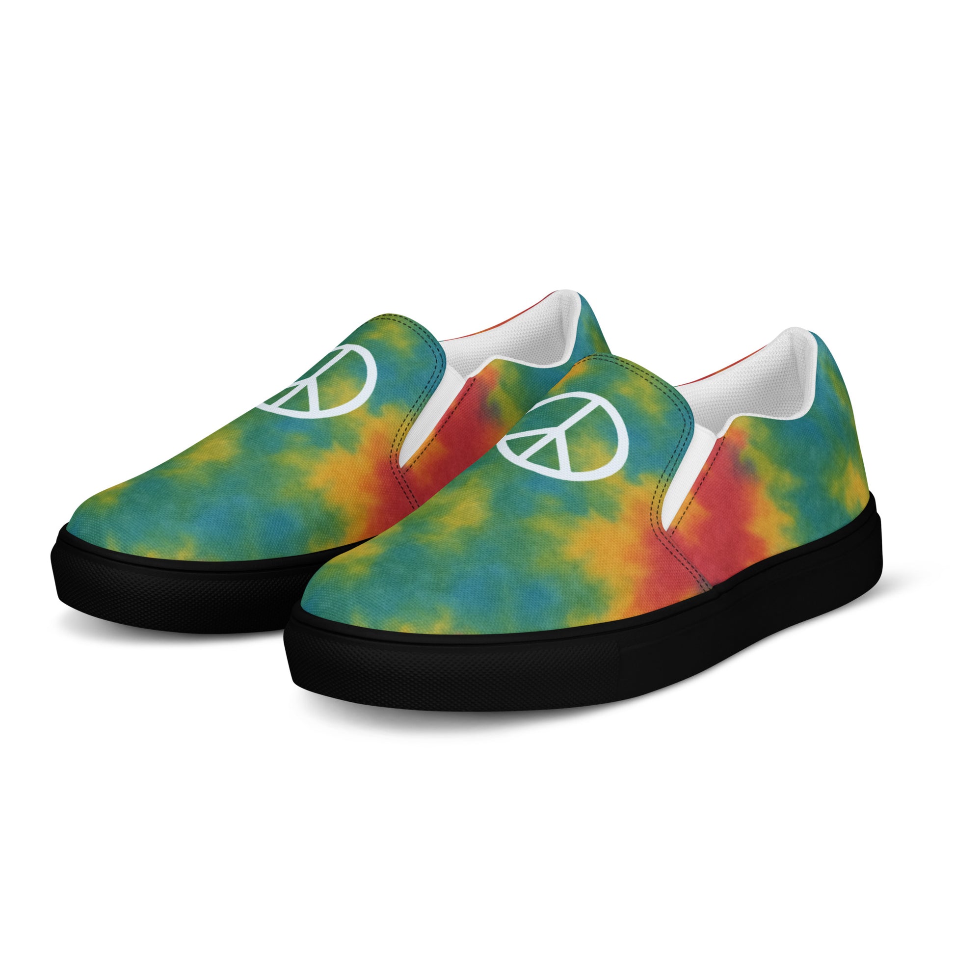 Peace Sign Tie-Dye Canvas Shoes for Women Who Walk with Soul - Luv My Flag