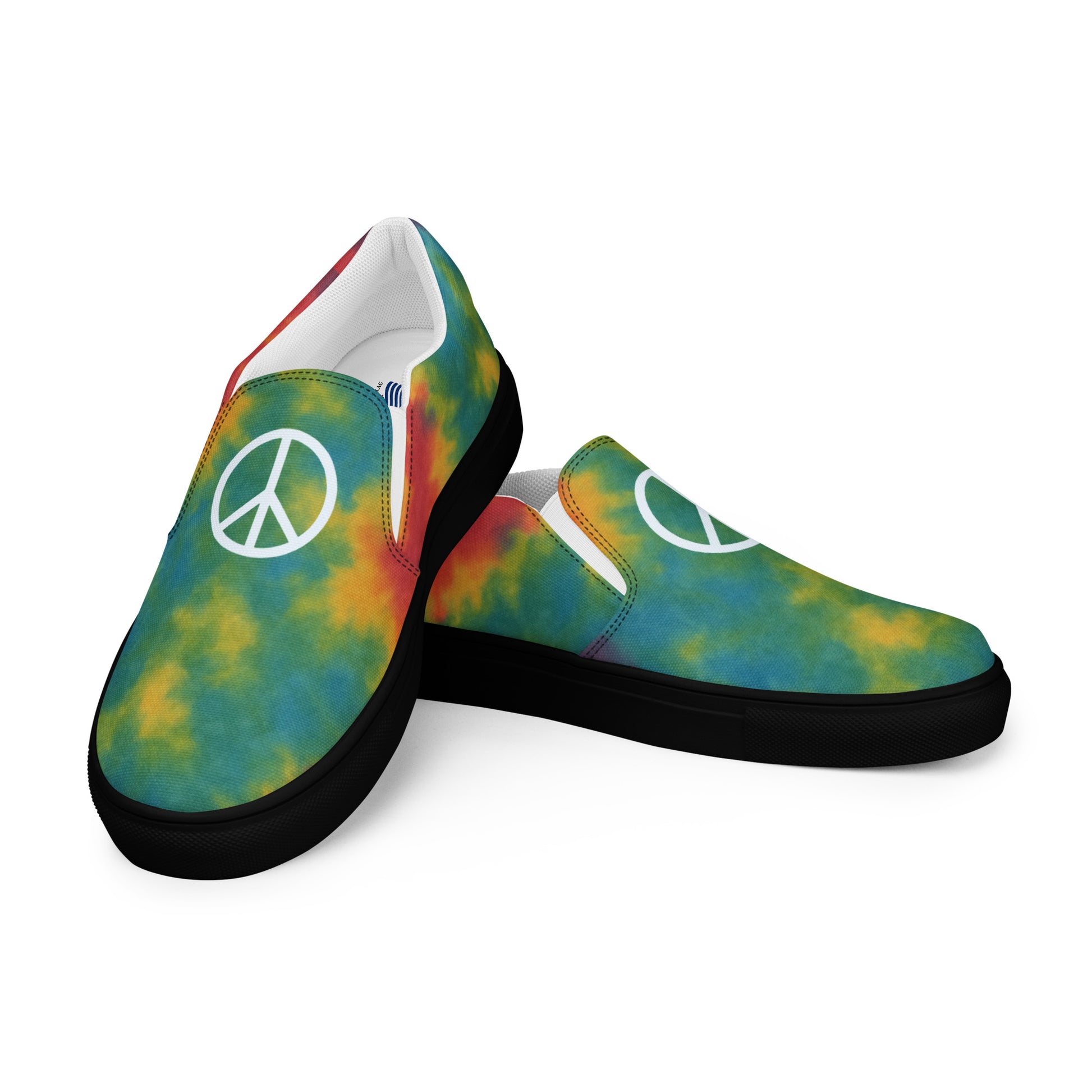 Peace Sign Tie-Dye Canvas Shoes for Women Who Walk with Soul - Luv My Flag