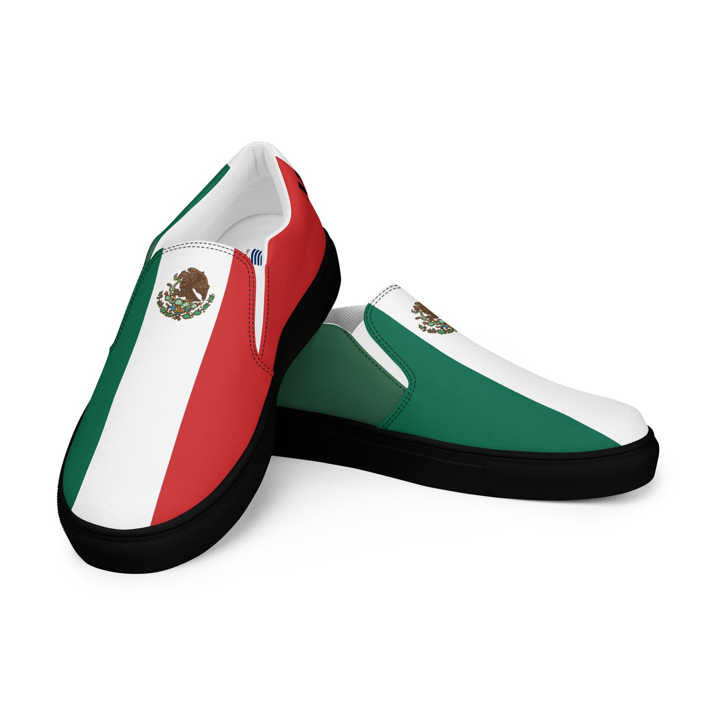 Mexico Flag Inspired Women’s Slip-On Canvas Shoes – Black or White Sole
