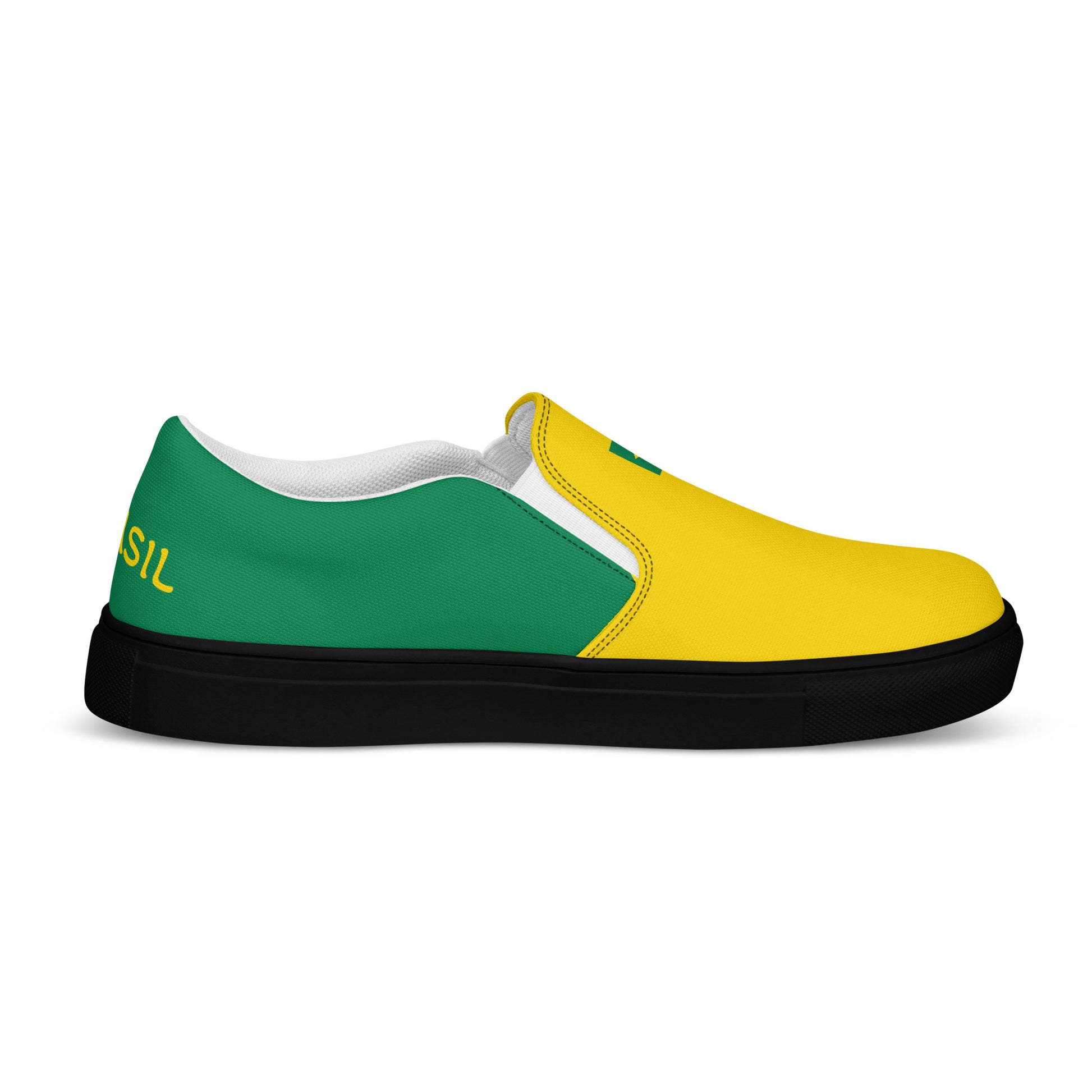 Bold Brazil Flag Inspired Womens Canvas Slip-On Shoes – Comfortable, Stylish Footwear for Patriotic Pride - Luv My Flag