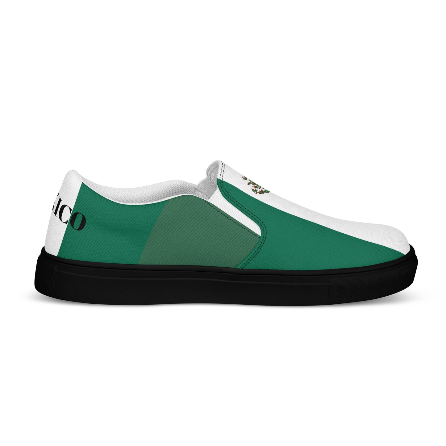 Mexico Flag Inspired Women’s Slip-On Canvas Shoes – Black or White Sole