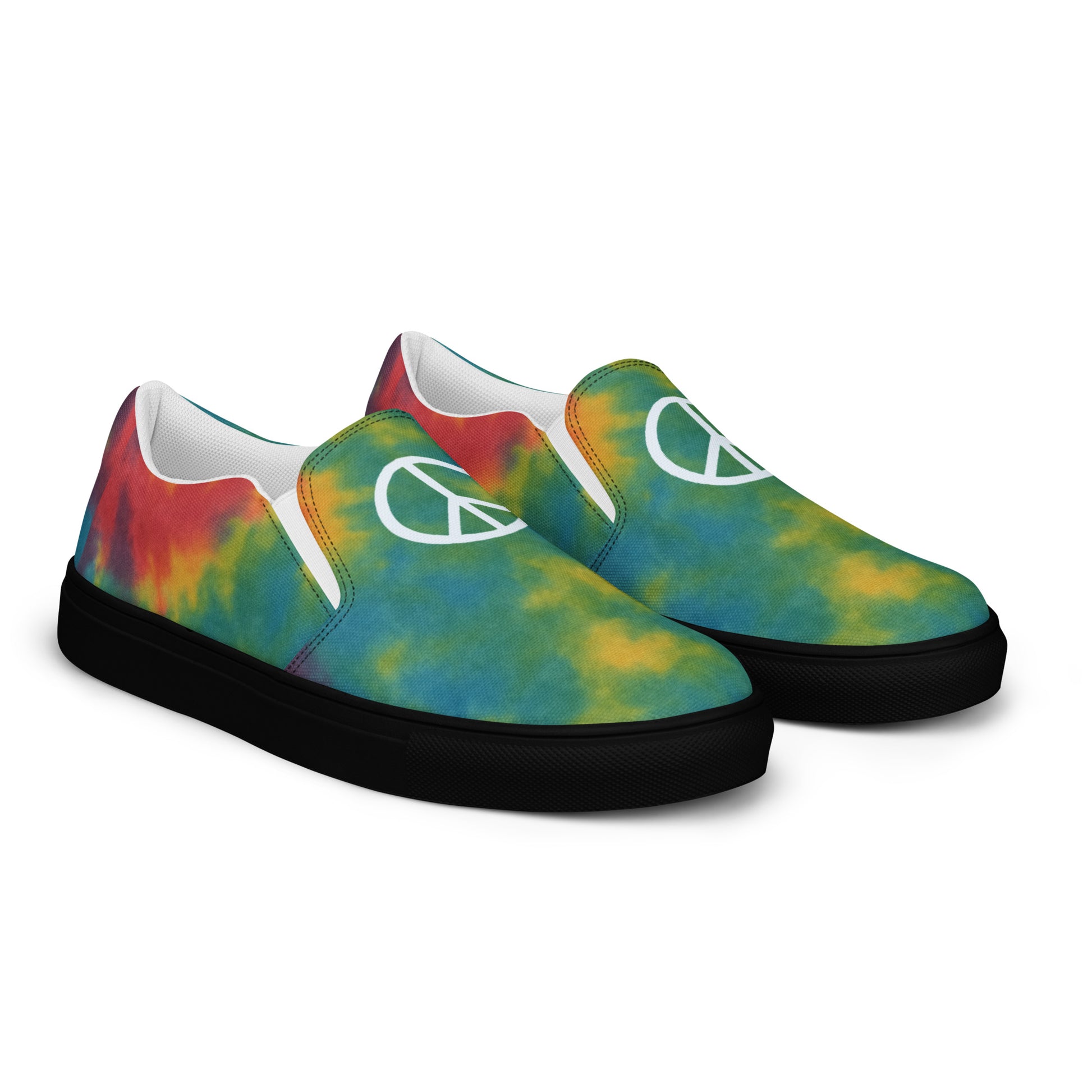 Peace Sign Tie-Dye Canvas Shoes for Women Who Walk with Soul - Luv My Flag