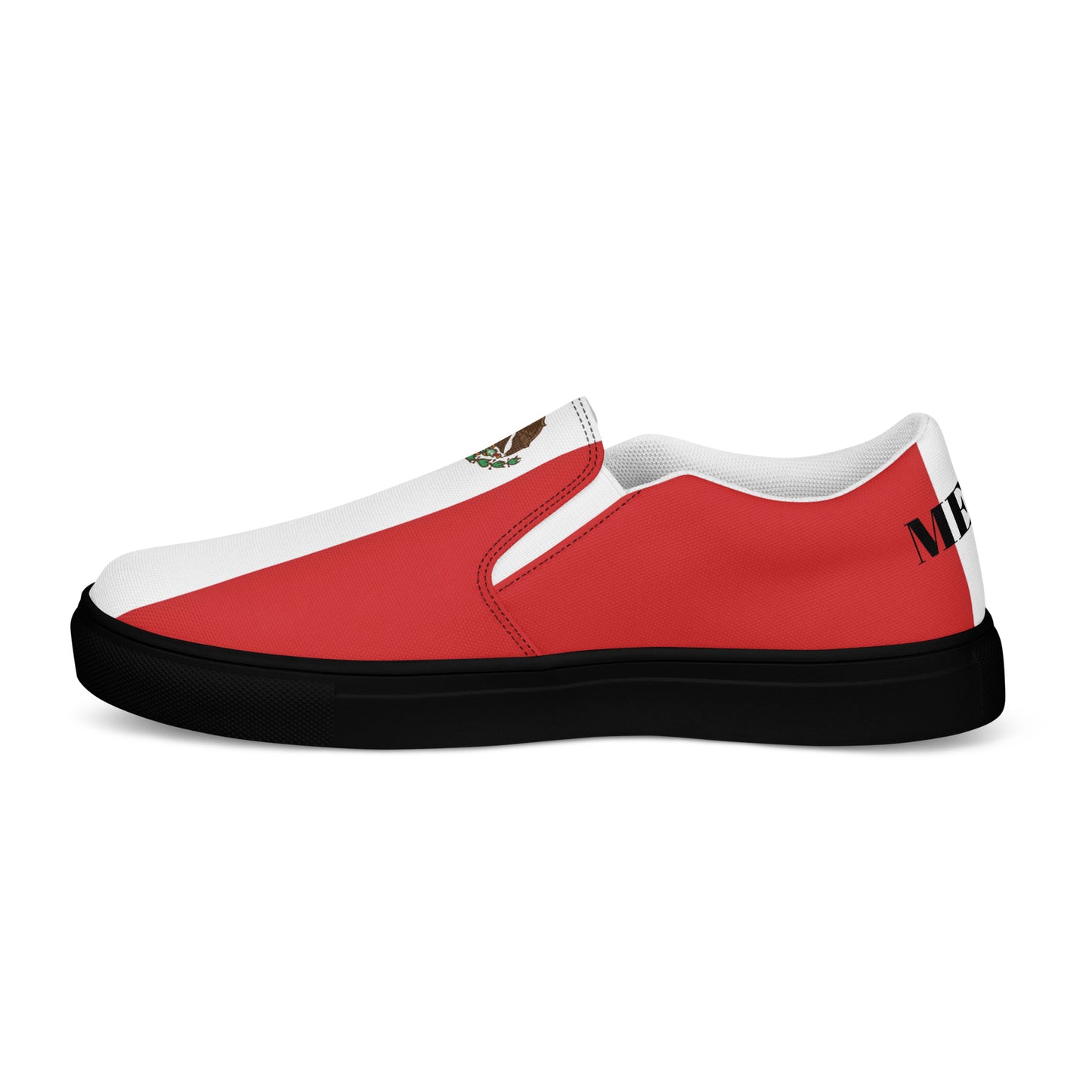 Mexico Flag Inspired Women’s Slip-On Canvas Shoes – Black or White Sole