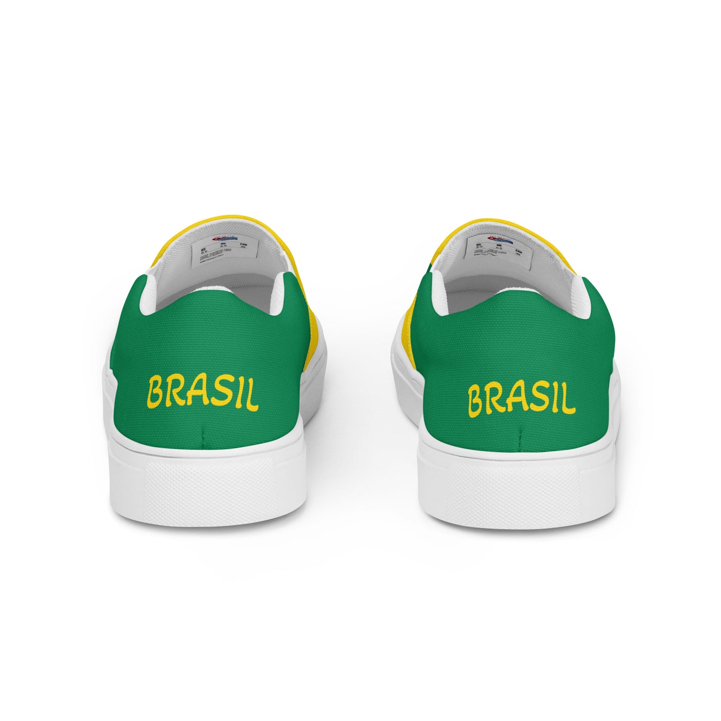 Bold Brazil Flag Inspired Womens Canvas Slip-On Shoes – Comfortable, Stylish Footwear for Patriotic Pride - Luv My Flag