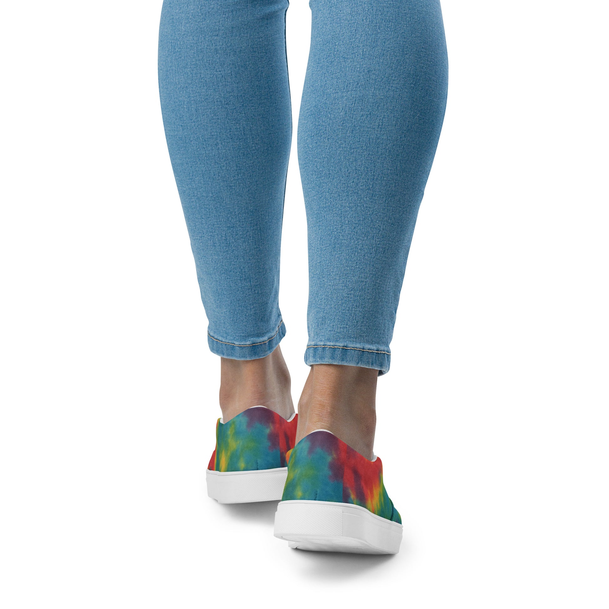 Peace Sign Tie-Dye Canvas Shoes for Women Who Walk with Soul - Luv My Flag