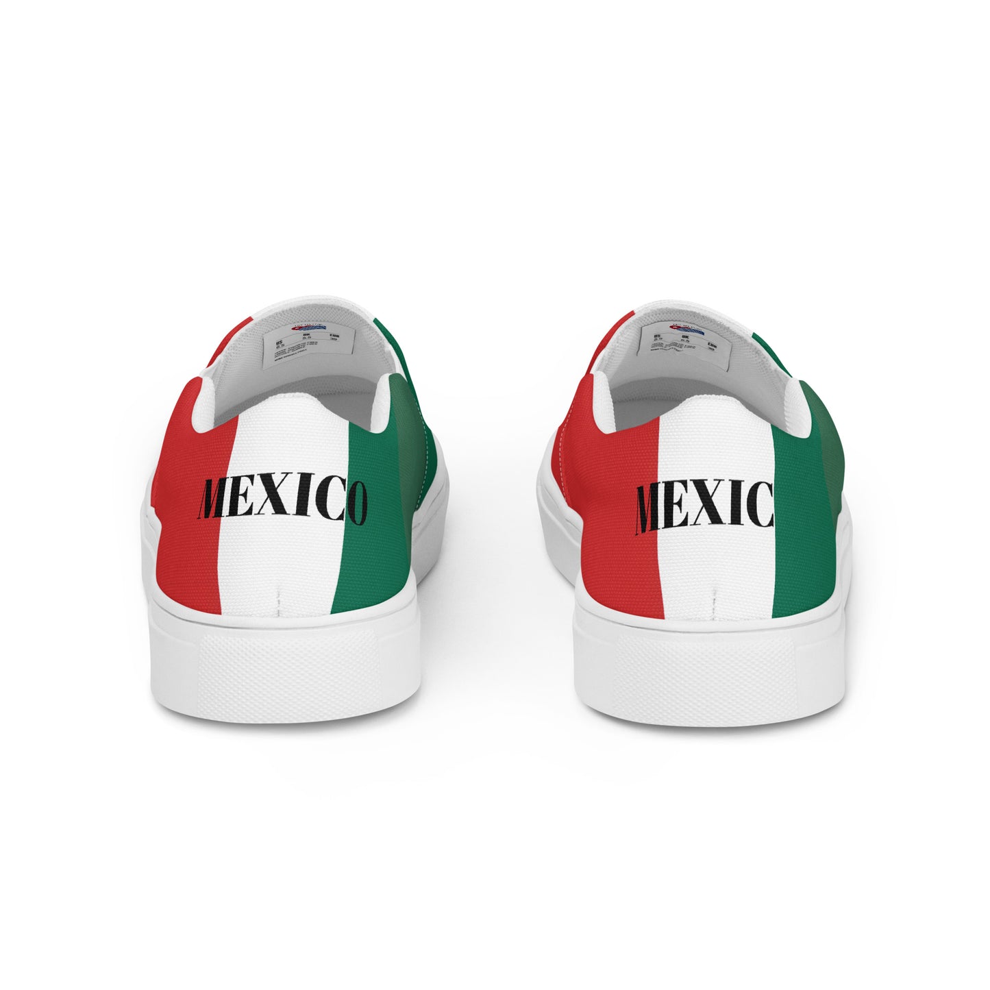Mexico Flag Inspired Women’s Slip-On Canvas Shoes – Black or White Sole