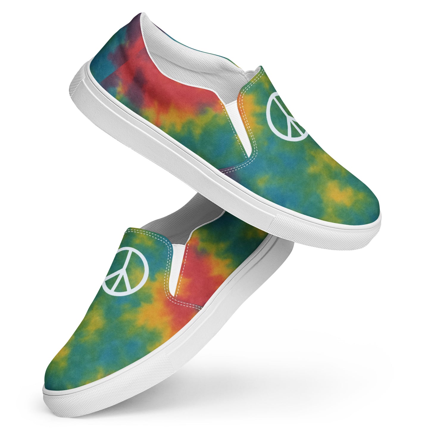 Peace Sign Tie-Dye Canvas Shoes for Women Who Walk with Soul - Luv My Flag
