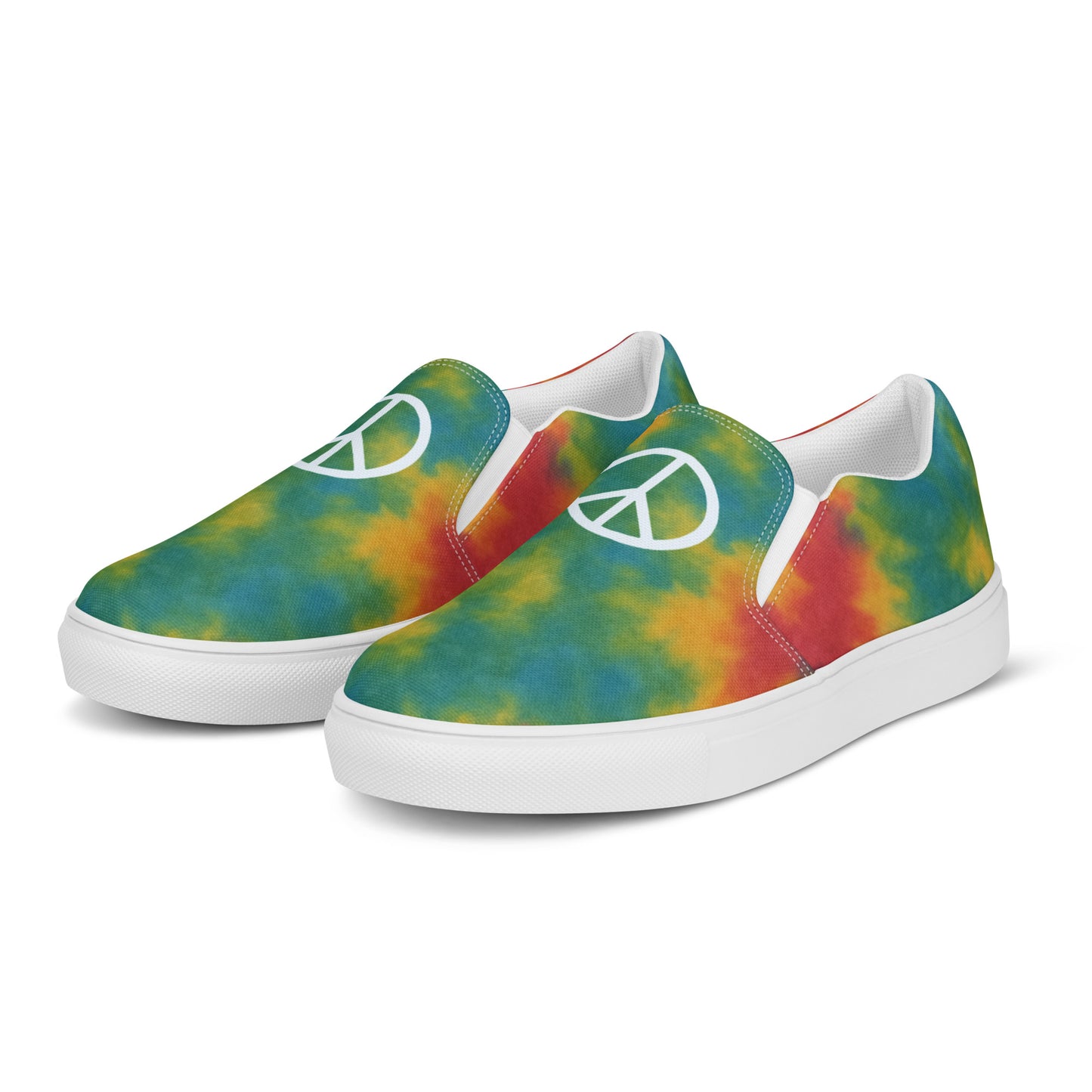 Peace Sign Tie-Dye Canvas Shoes for Women Who Walk with Soul - Luv My Flag