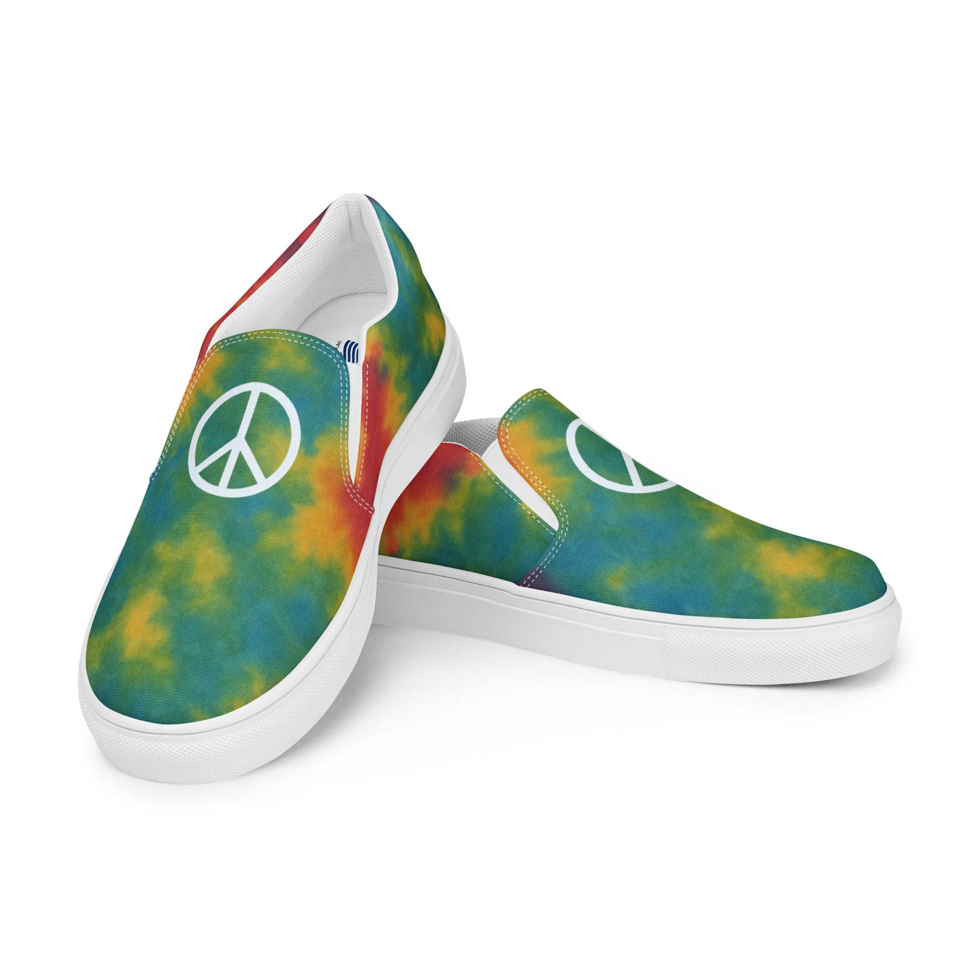 Peace Sign Tie-Dye Canvas Shoes for Women Who Walk with Soul - Luv My Flag