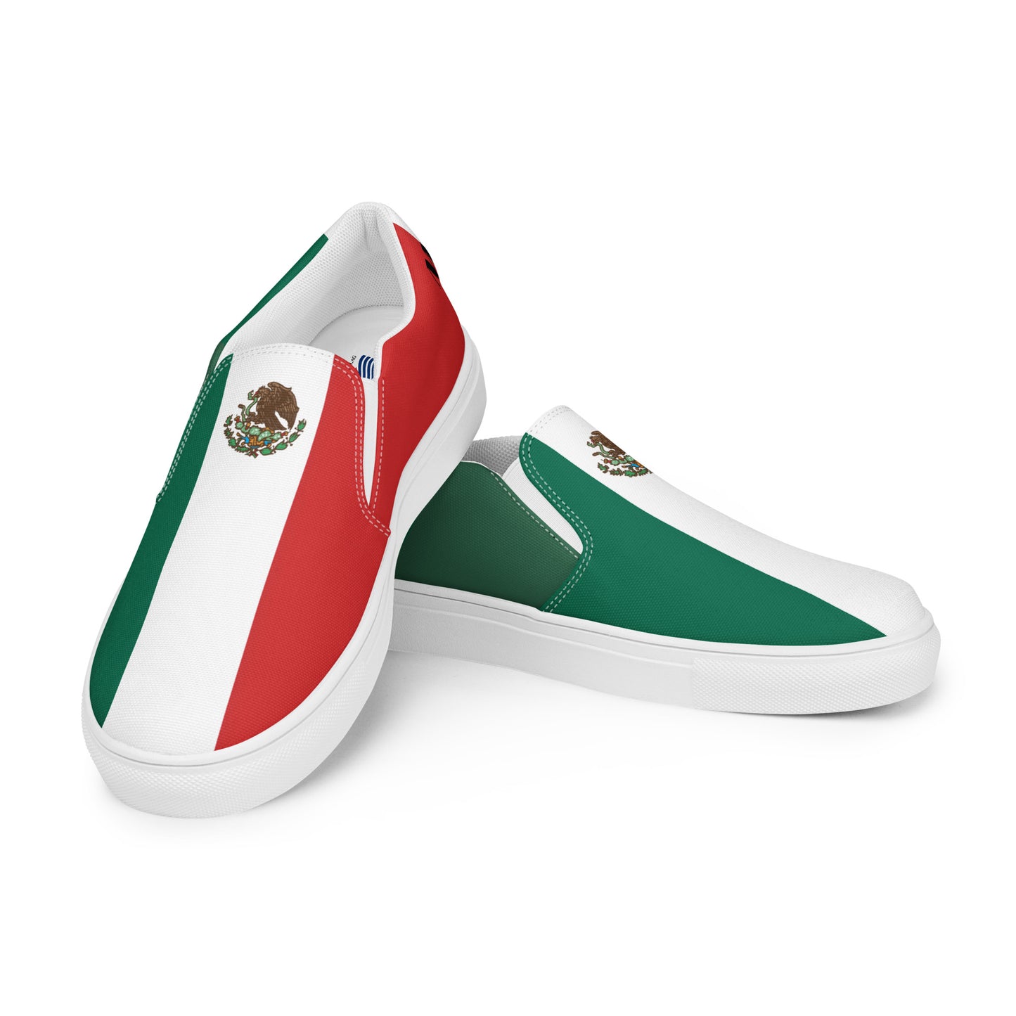 Mexico Flag Inspired Women’s Slip-On Canvas Shoes – Black or White Sole