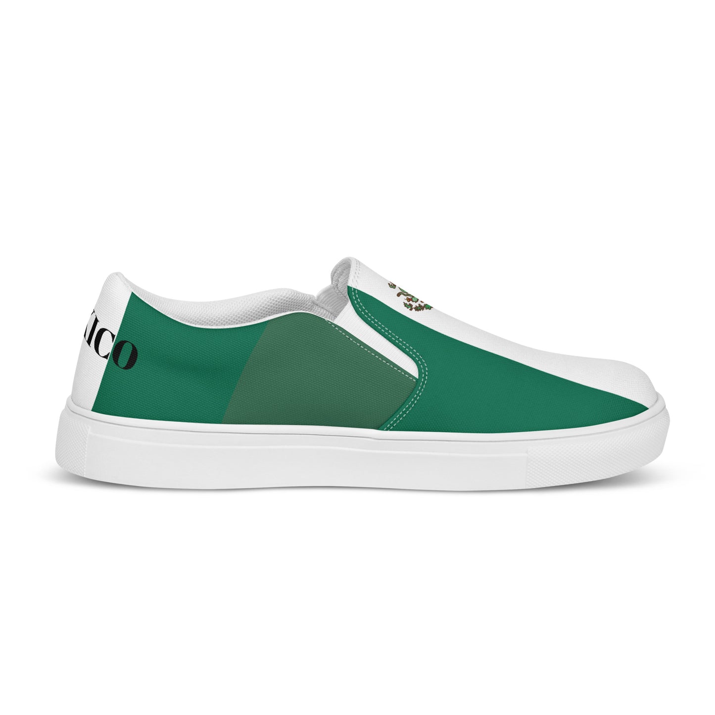 Mexico Flag Inspired Women’s Slip-On Canvas Shoes – Black or White Sole