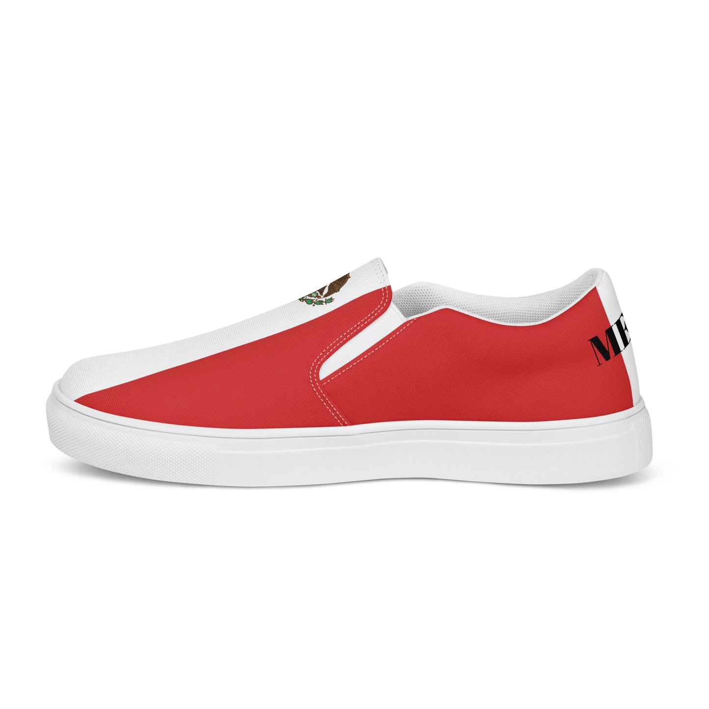 Mexico Flag Inspired Women’s Slip-On Canvas Shoes – Black or White Sole