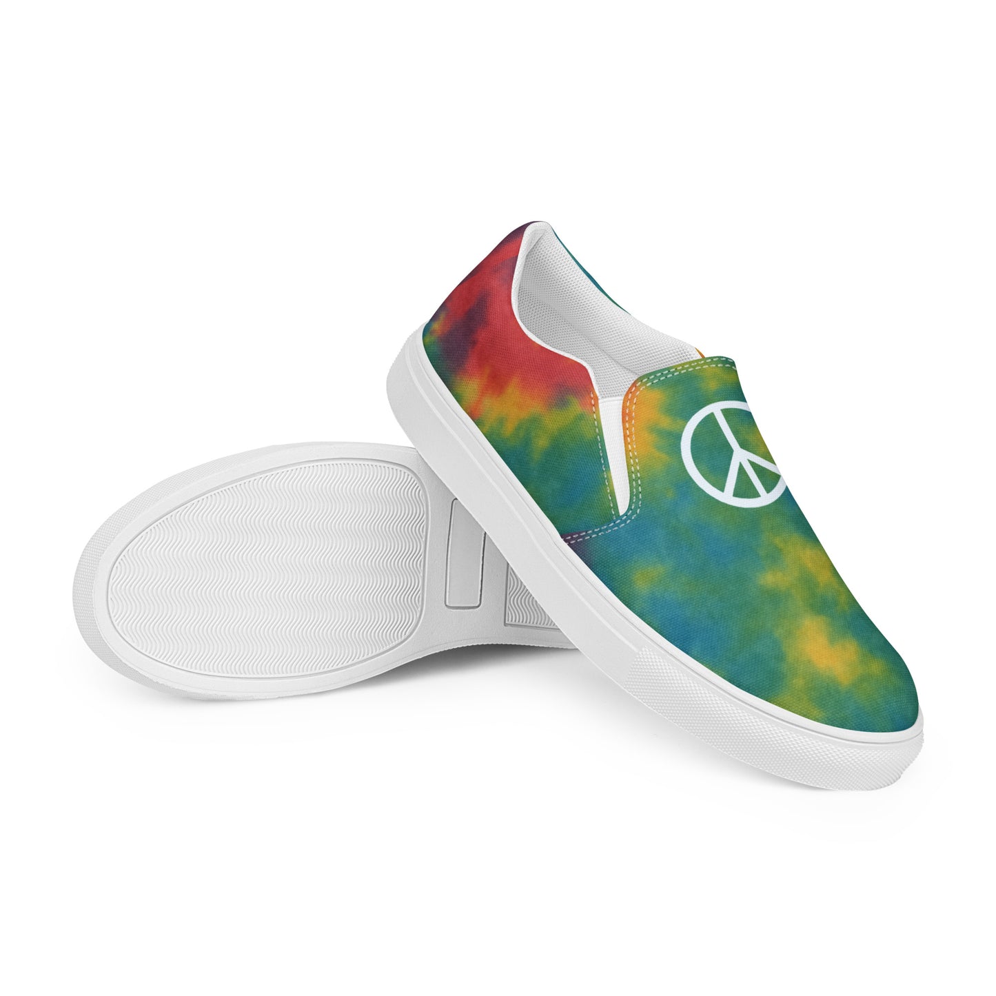 Peace Sign Tie-Dye Canvas Shoes for Women Who Walk with Soul - Luv My Flag